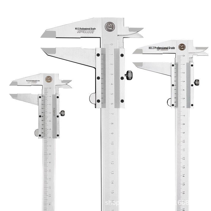 Industrial Grade Vernier Caliper, Precision Scale, 150-300mm Range with Small Oil Mark