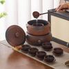 Volcanic Rock Electric Ceramic Teapot with Red Clay and Wooden Charcoal Stove