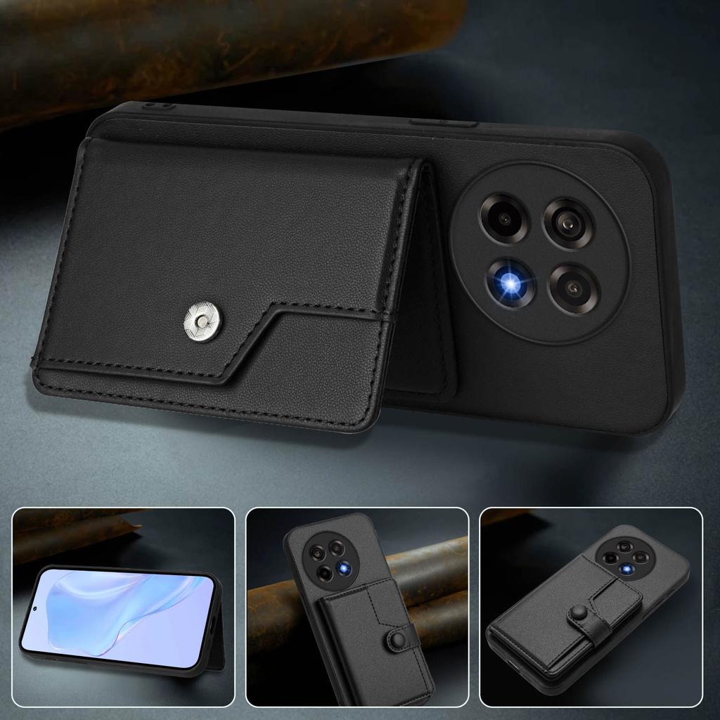 For OnePlus Ace 5 Pro 5G/OnePlus 13R 5G/OnePlus Ace 5 5G Case RFID Blocking Card Holder Kickstand TPU + PU Leather Phone Back Cover