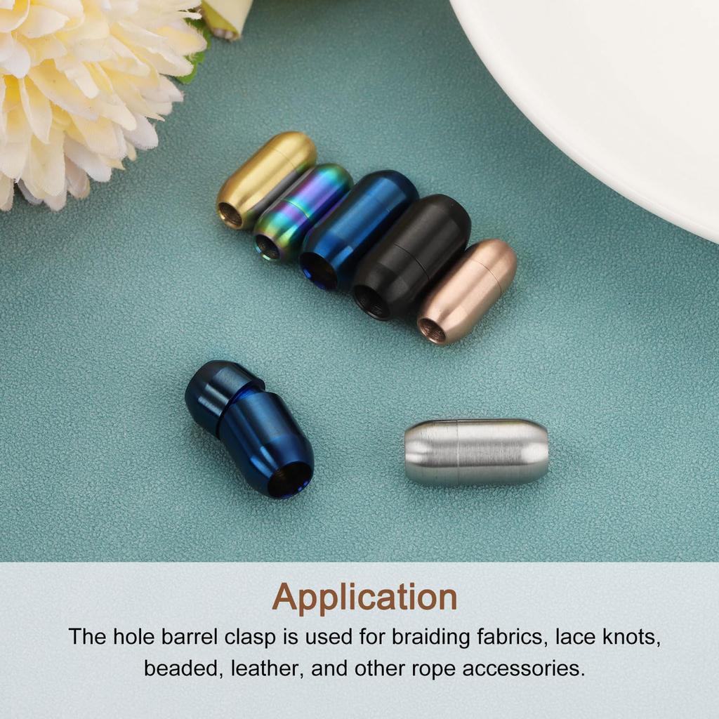 Leather Cord End 6pcs 8mm Hole Leather Cord End Cap Closure Leather Cord DIY Supplies Craft Black [uxcell] Clasp, Clasp, Buckle, Making,