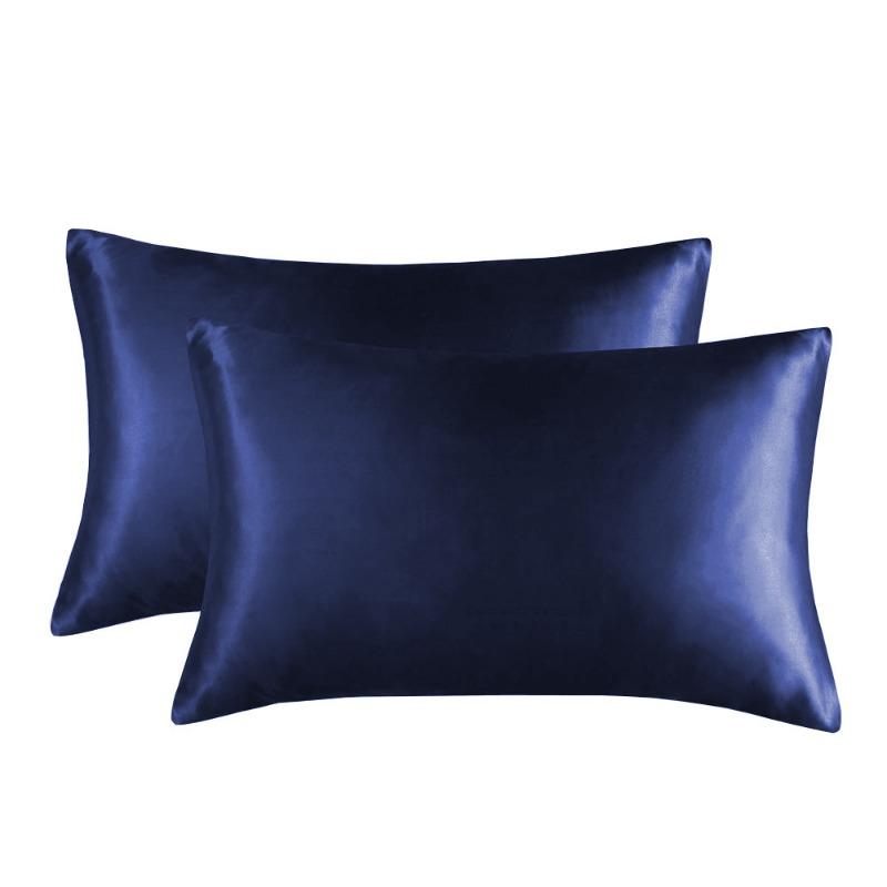 One Set Solid Color Double-sided Silk Pillowcase Mulberry Silk Ice Silk Beauty Pillowcase Single Silk Broadside Pillowcase