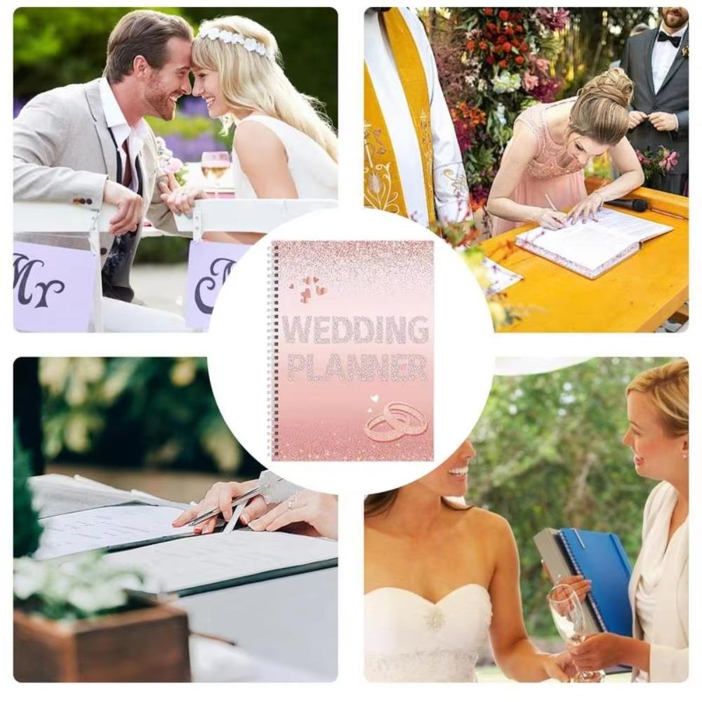 Checklist Detailed Wedding Planning Book Thick Paper Sparkling Bridal Organizer  Habit Tracker
