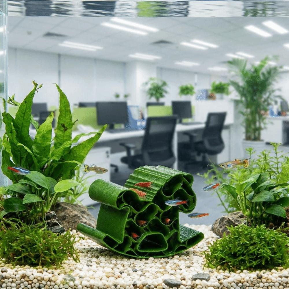 3D Printed Shrimp Hideout Simulation Aquarium Ornament Creative Fish Hollow Shelter Office