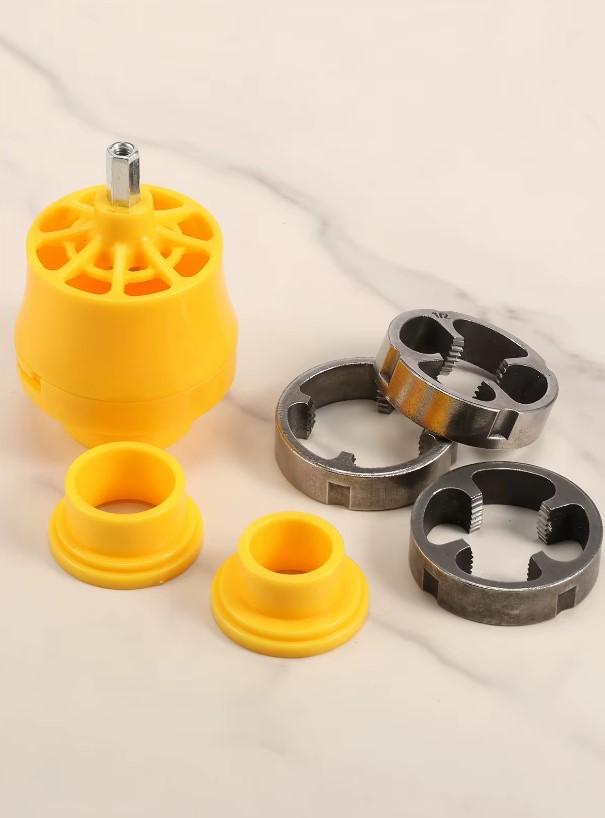 Pipe threading kit, threader, electric drill, screwdriver