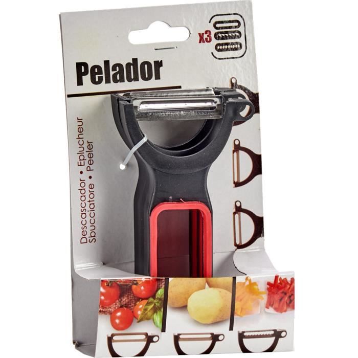 Arte Regal éplucheur 11,8 cm acier noir/rouge 3 pièces