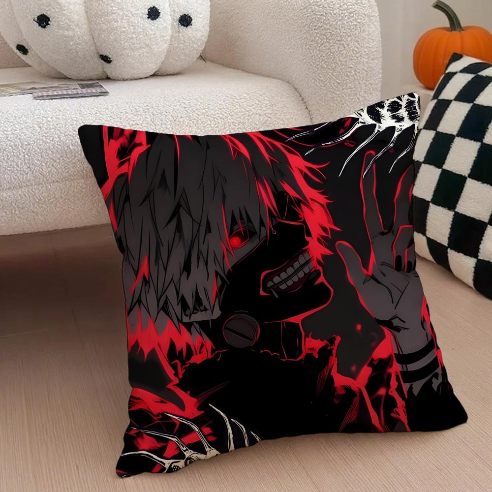 Grim Haunting Tragic Anime TTokyo Ghoul Cushion Cover Throw Pillow Cover Hidden Button Durable Polyester Chair Cushion