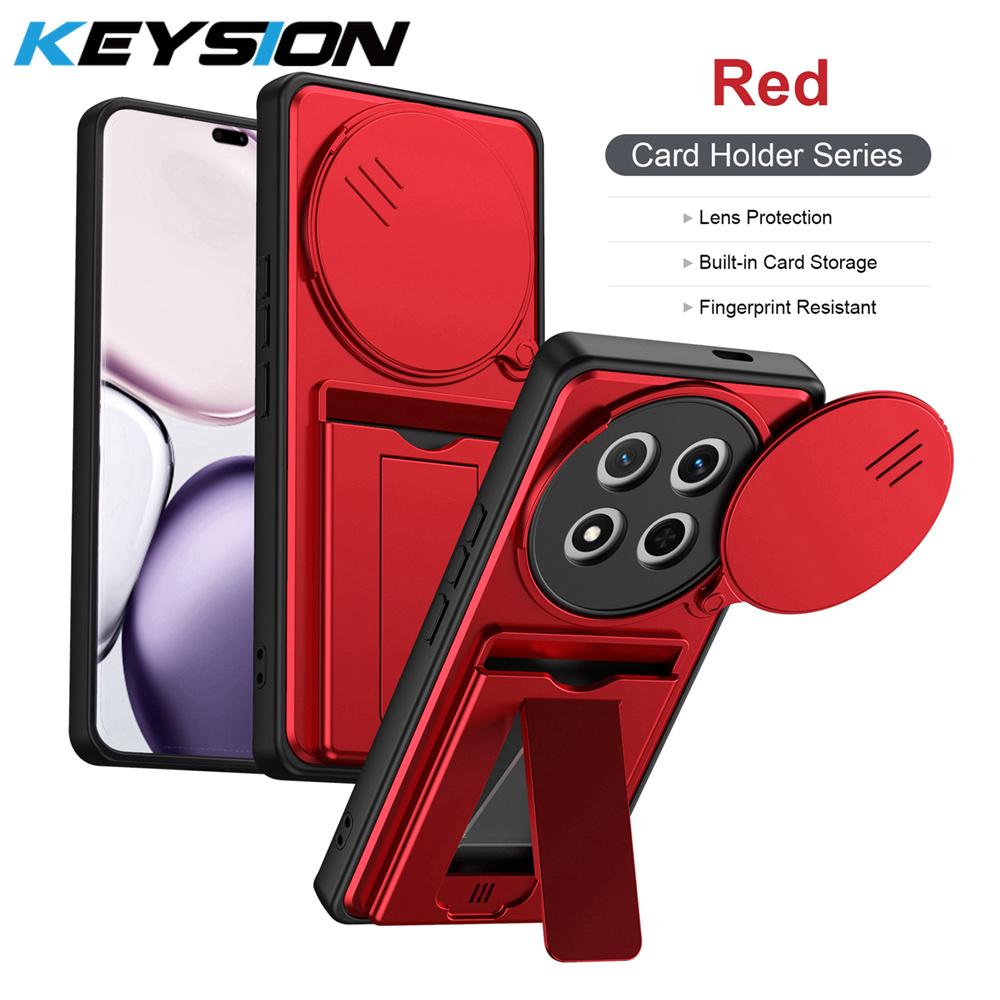 KEYSION Чехол-кошелек с держателем для карт для HONOR X9c 5G, с защитой камеры на сдвижной панели, с подставкой, противоударный чехол для Magic 7 Lite 5G