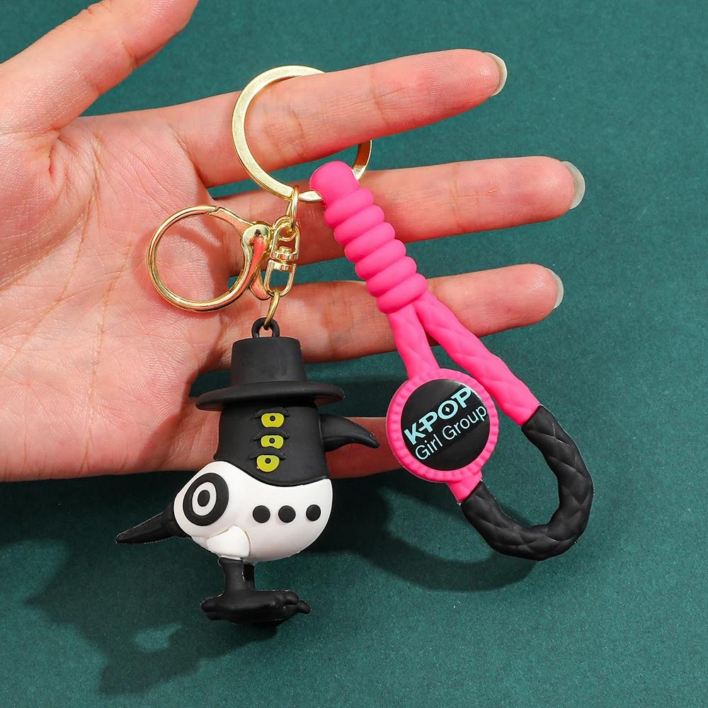 KPOP Demon Hunter Keychain Tiger character PVC graphic keychain Cute Harajuku style keychain knickknacks for Halloween gifts