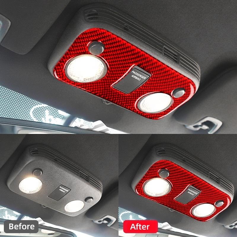 Для Ford Mustang GT 2015-2021 Аксессуары Углеродное волокно Интерьер Крыша автомобиля Панель плафона Наклейка Крышка Отделка Декоративная рамка