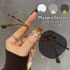 Ultra Light Luxury Metal Frame Photochromic Myopia Glasses Anti-Blue Light Cute Women Near Sight Eyeglasses Business Men Eyewear