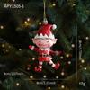 Red&White Cartoon Santa Claus Pendant DIY Decor Hanging Painted Ornaments Elf Snowman Pendant  Xmas