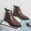 Fashion Men's Fashion Trends Leather Chelsea Boots Mens Business Ankle Boot Mens Casual British Style Brown Ankle Boot High-Top Shoes