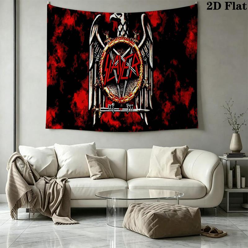 Настенный гобелен группы Slayer Эстетичный настенный подвес Печатная тканевая одеяло Декоративные гобелены для спальни гостиной Домашний декор
