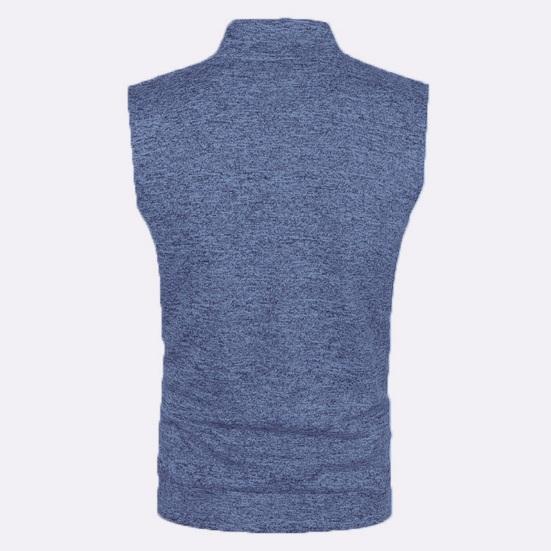 Мужской жилет, пальто с воротником-стойкой, без рукавов, застежка-молния, жилет с карманами, однотонный приталенный пиджак