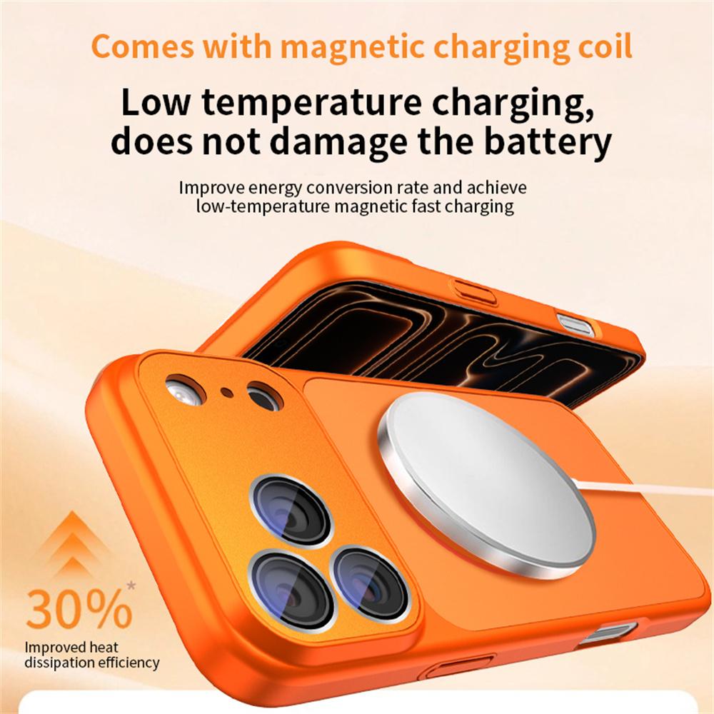 Для Magsafe Магнитный противоударный чехол для телефона для iPhone 17 Pro Max Air 16 15 14 13 Нано-матовый Защита объектива Стекло Жесткий чехол