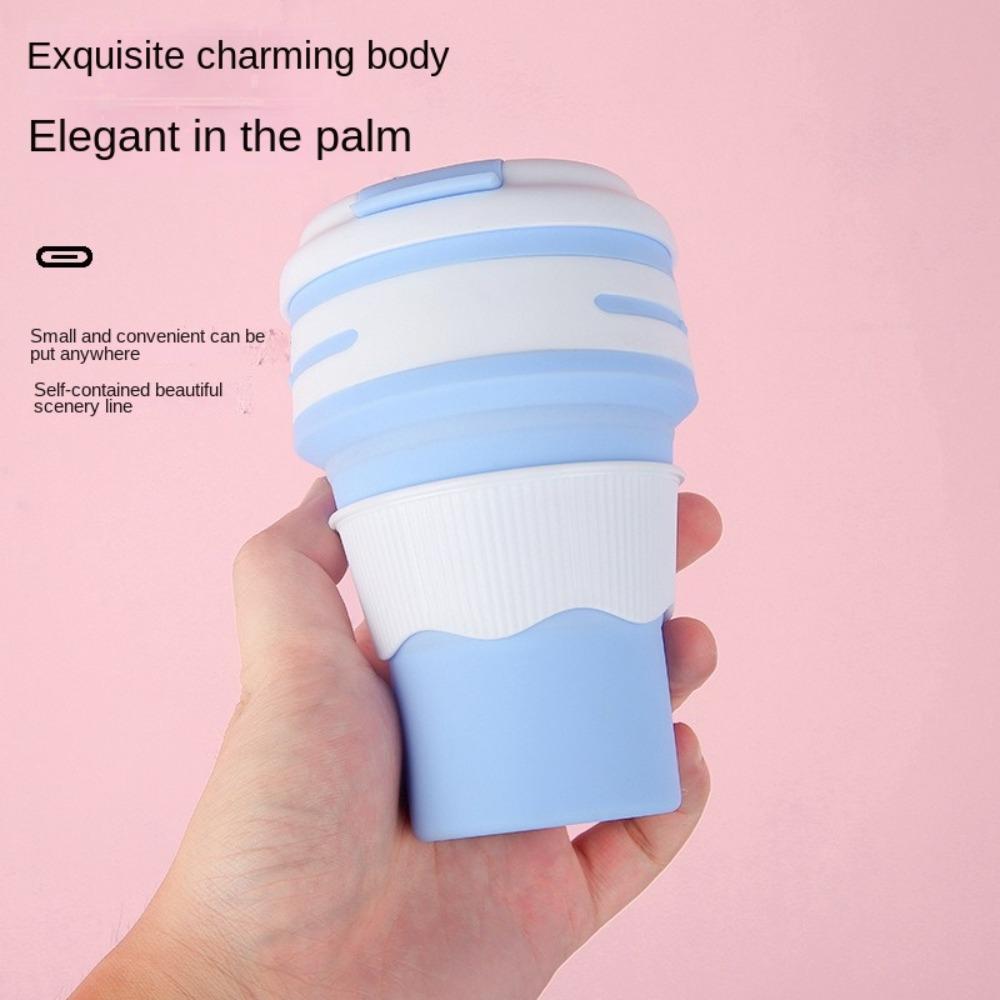 High Temperature Resistant Silicone Tea Coffee Cup 350ml Collapsible Drinking Cup Sports