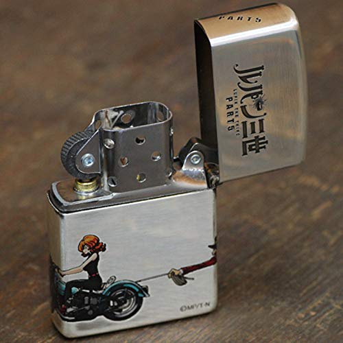 Zippo Люпен III 4-сторонняя гравировка Часть 5 Посеребренная зажигалка для масла #200
