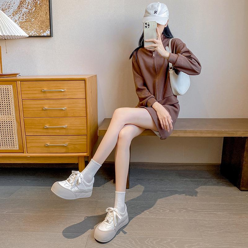 New small big head muffin platform white shoes women's spring and summer new casual versatile height-increasing bread shoes