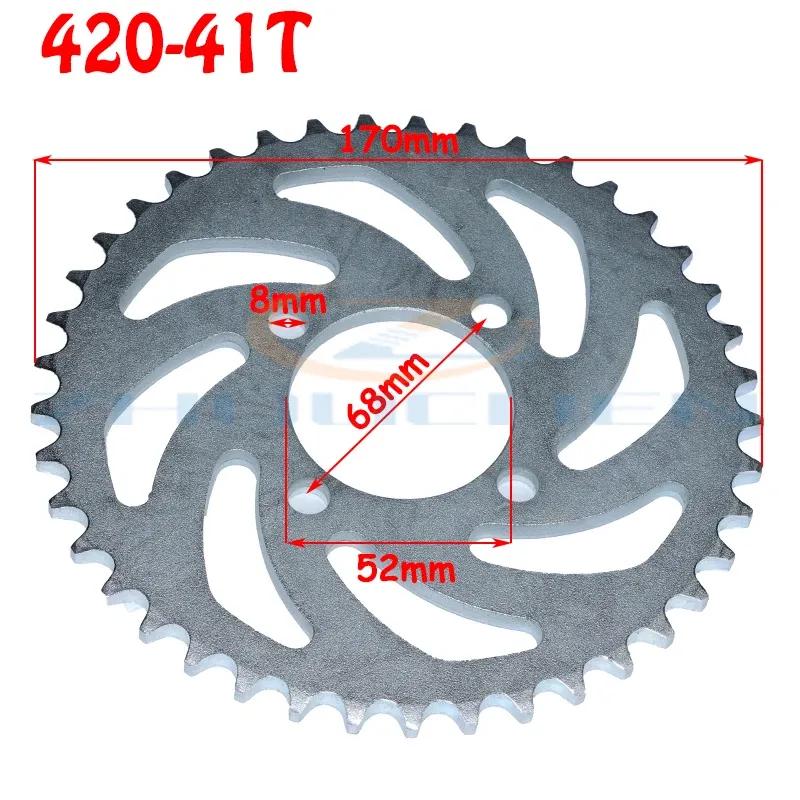 Motorcycle Rear Sprocket Tooth 52mm 420/428 Pitch Suitable for China ATV Quad Pit Off-road Vehicle Moto Parts 31T/37T/41T/48T