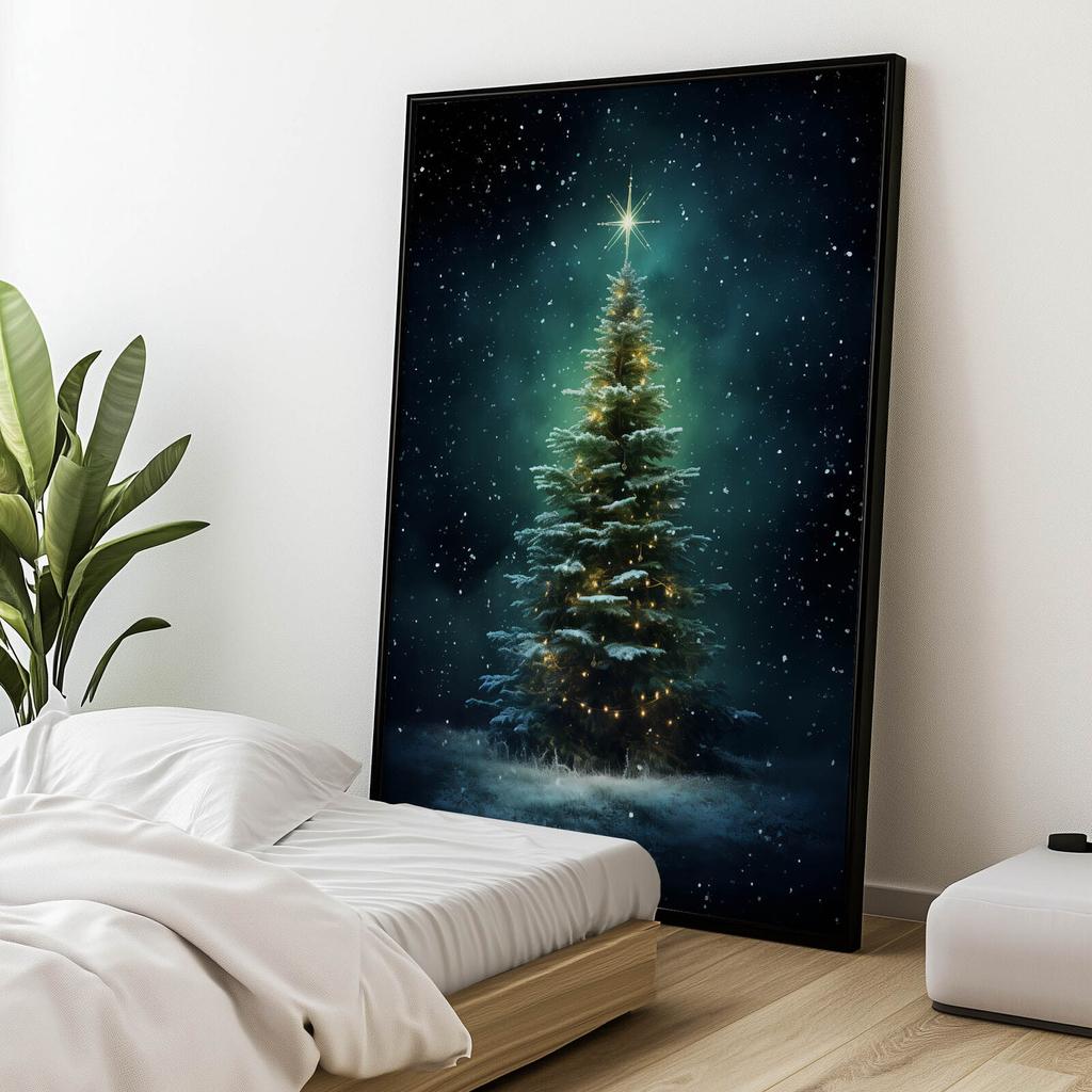 Choinka W Nocnym Blasku Choinka W Nocnym Blasku, 50X70 Cm, Bez Ramy, Papier Matowy 230 Gsm