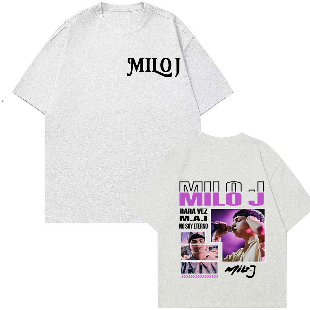 2026 Summer Rap Singer Milo J Ravida Times Mascall Tower New Album Tshirt Summer Men Hip Hop Retro Cotton Loose Casual Tshirt