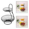 / 2 Tier Metal Wire Fruit Basket - Kitchen Countertop Bowl Vegetable Holder Decorative Stand