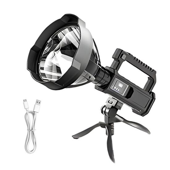 USB-перезаряжаемый прожектор, ручной фонарь высокой яркости с штативом, водонепроницаемый, ударопрочный, наружный прожектор для кемпинга, пеших прогулок, чрезвычайных ситуаций