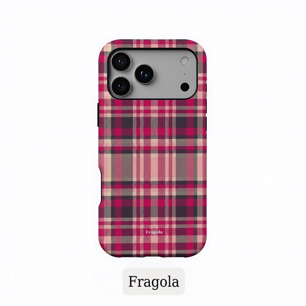 Чехол для телефона iPhone 17 16 15 14 13 12 11 X XS XR Air Pro Max Plus Роскошный Clmj Fragola Цветные решетки Двухслойная задняя крышка