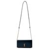 Ysl Cassandre Логотип Застежка-кнопка Кожаная Сумка Кроссбоди На Плечо Женские сумки Черный 820175-0U40J-1000