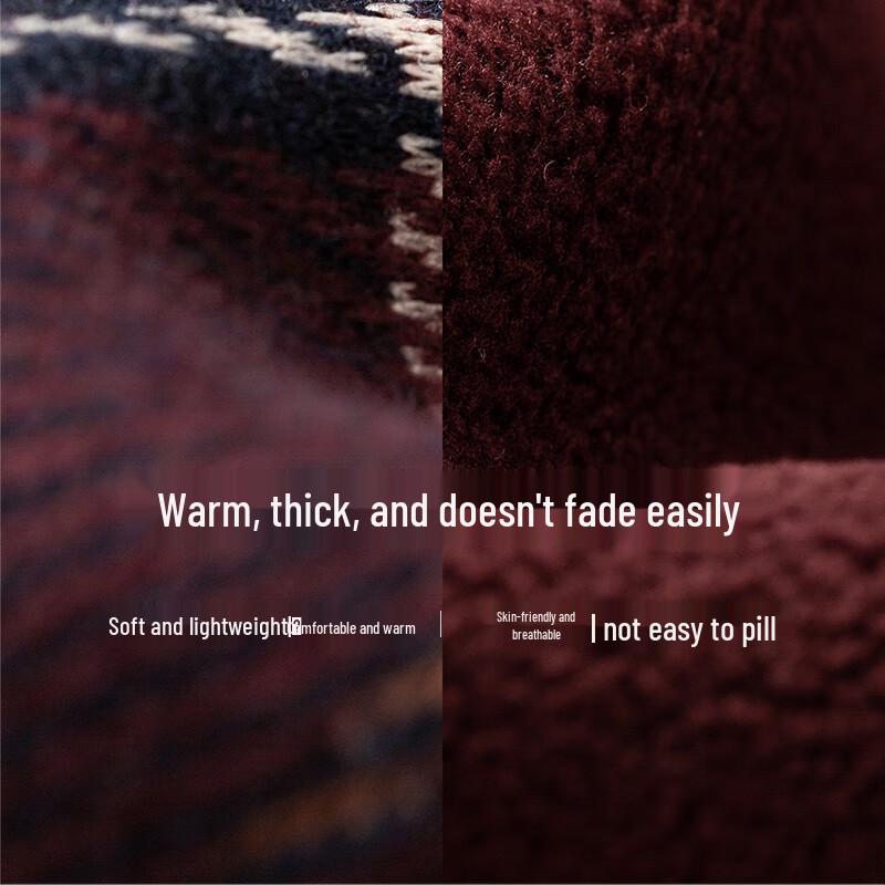 Women's Fleece-Lined Retro Plaid Wide-Leg Casual Pants