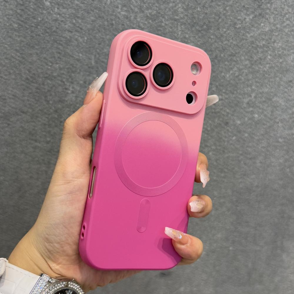 Роскошный градиентный мягкий ТПУ чехол для iPhone 17 Air 16E 16 15 14 13 12 11 Pro Max 17Pro iPhone17 Магнитная беспроводная зарядка Полное покрытие