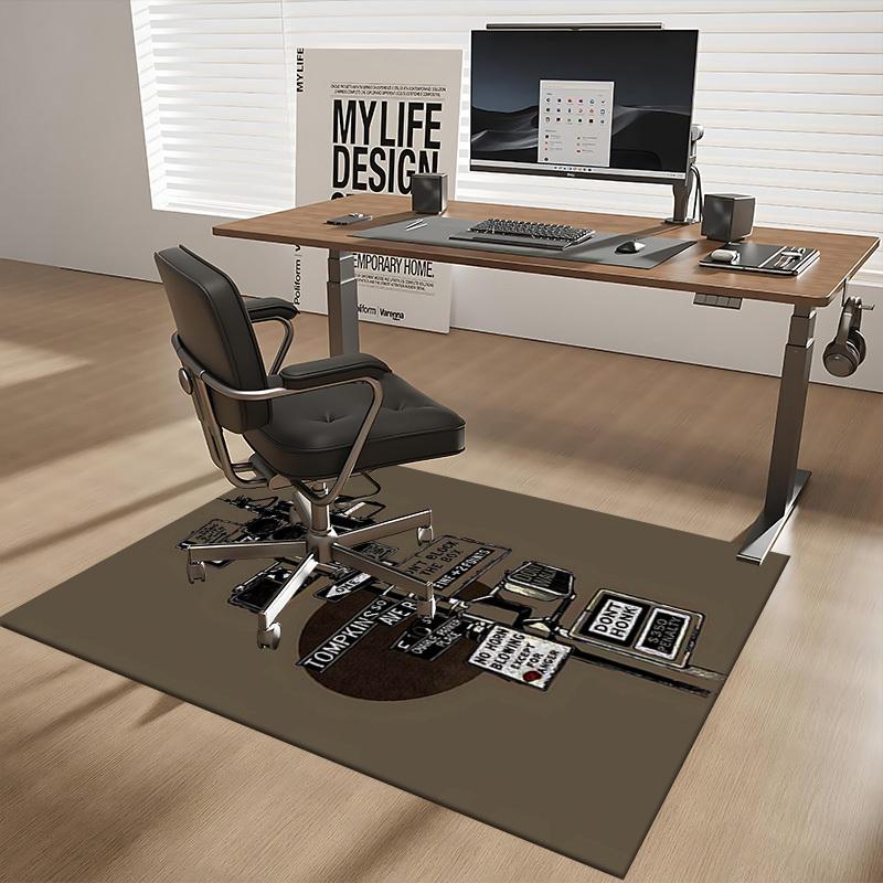 1pc Charlie Parker Place Office Chair Mat - Non-Slip Carpet for Desk, Holiday Gift Idea, Suitable for Home Decor, Living Room, Bedroom, Game Room, Sea
