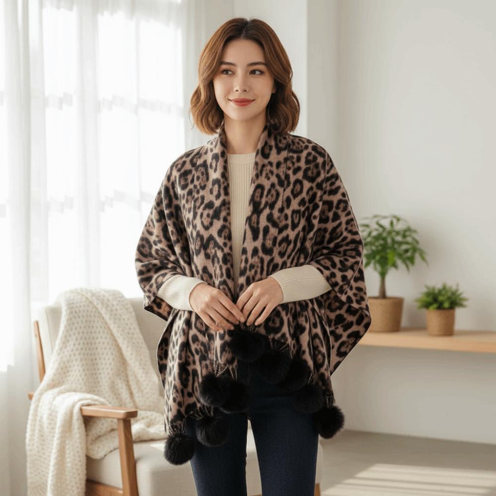 Thick Leopard Print Scarf Cozy Cashmere Feel Scarf Winter Shawl Wrap Ski Resort