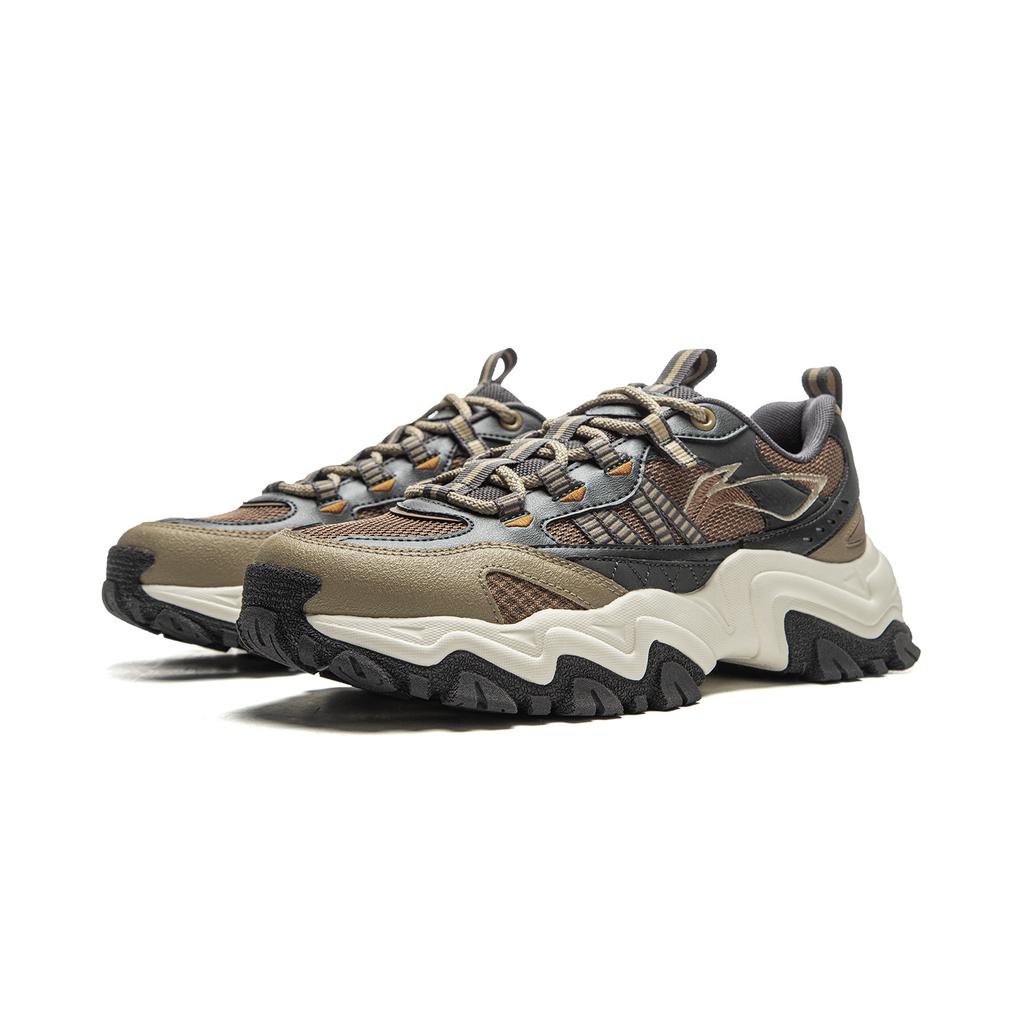 Li Ning Shan Xing Низкие Повседневные Кроссовки Мужские Хаки Коричневые AGCV247-3