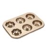 Donut Baking Pan 6-Count Carbon Steel Nonstick Donut Pan for Baking Easy Release Doughnut Molds Multifunctional Bakeware for Cakes Muffins Pies