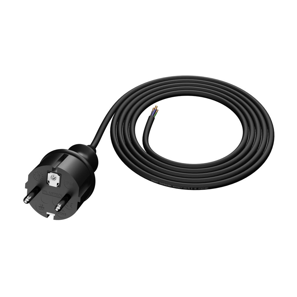 Kabel Zasilający Przewód Z Wtyczką Prostą 2M 3X1Mm2 16A Gumowy Ip44