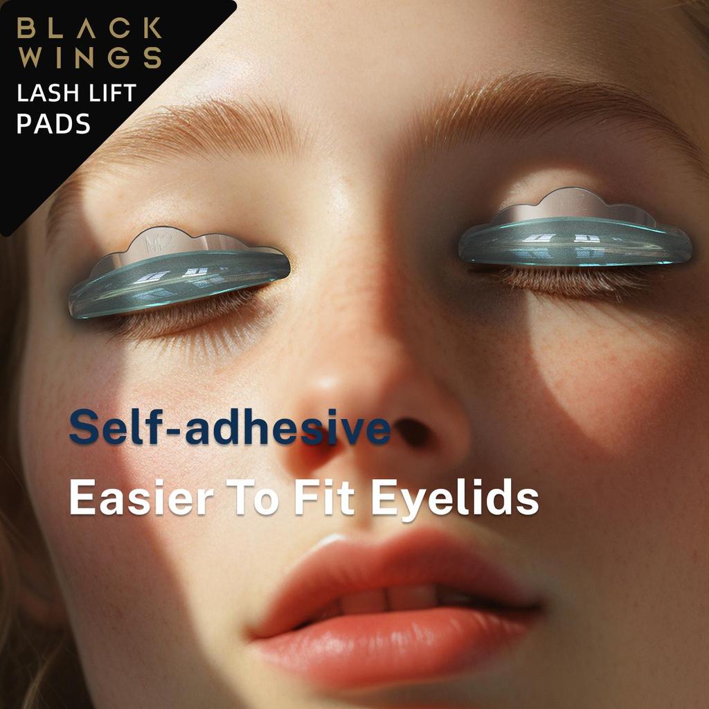 BLACKWINGS 5 Pairs Eyelash Perm Silicone Pads, Curling Pads for Lash Lift, with Size Guide Chart, Hypoallergenic Reusable Accessories