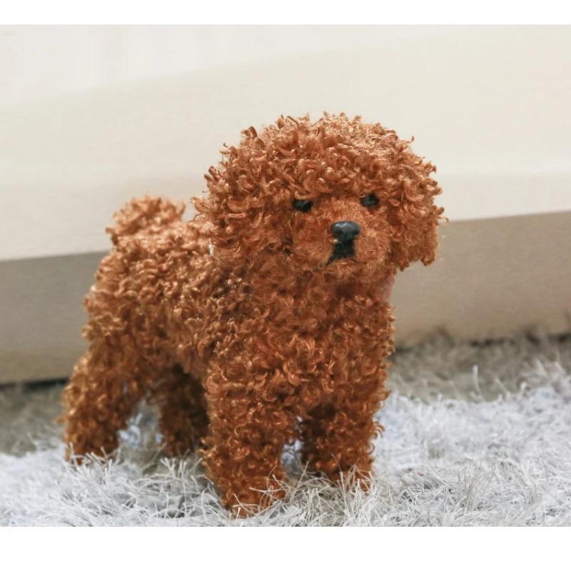 Имитация реалистичной плюшевой собаки Тедди, кукла, игрушка, украшение для дома, гостиная, кабинет, поделки