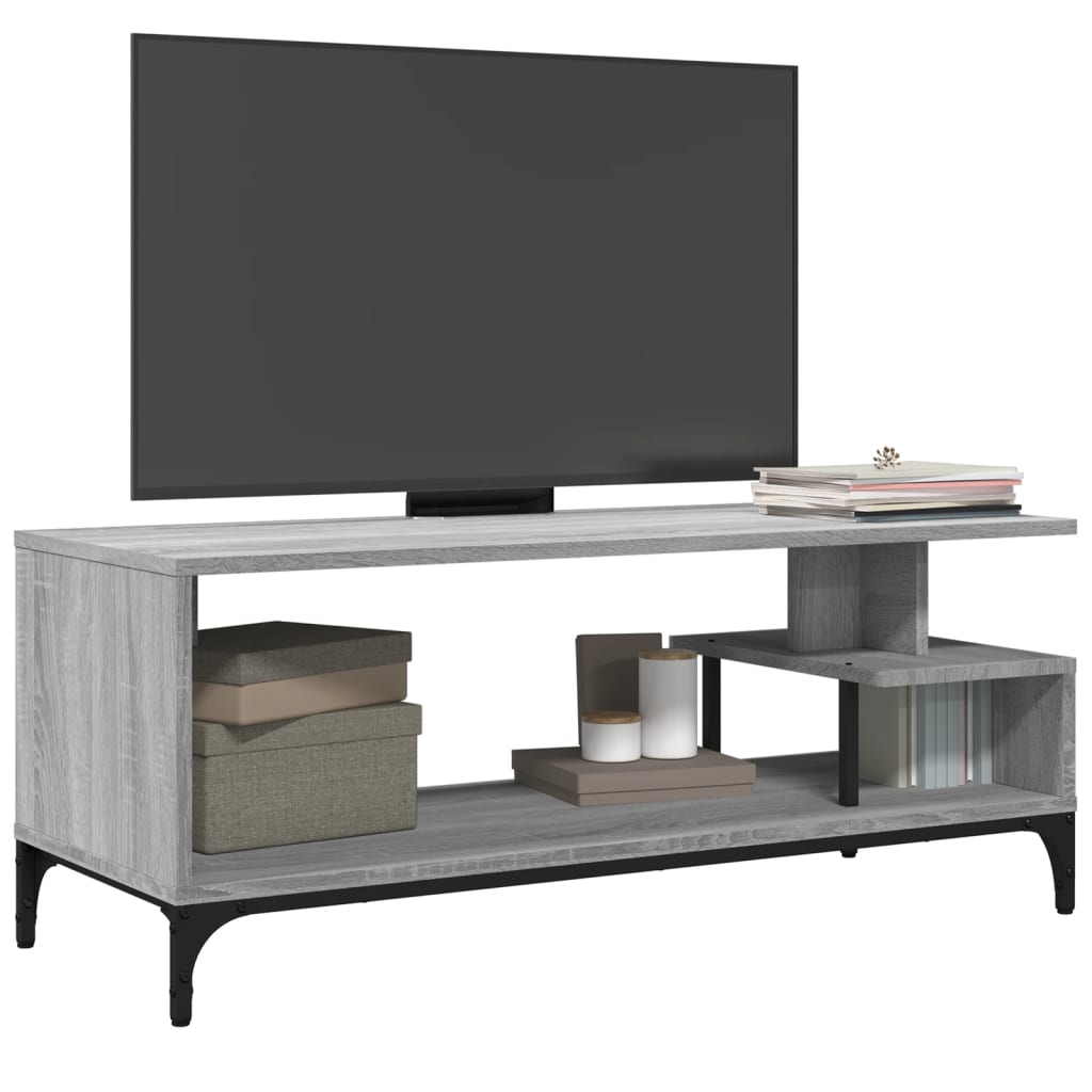 TV Stand in Grey Sonoma 102 x 40 x 41 cm Made of Particleboard and Steel