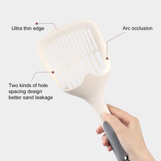 Совок для кошачьего туалета с длинной ручкой, широкий пластиковый большой размер, сито для котят, лопата