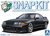 Aoshima Bunka Kyozai Rakupla Snap Kit Nissan R32 Skyline Кастомные колеса Жемчужный масштаб Пластиковая модель (АОСИМА) нет. 14CU-BP GT-R (Черный металлик) 1/32
