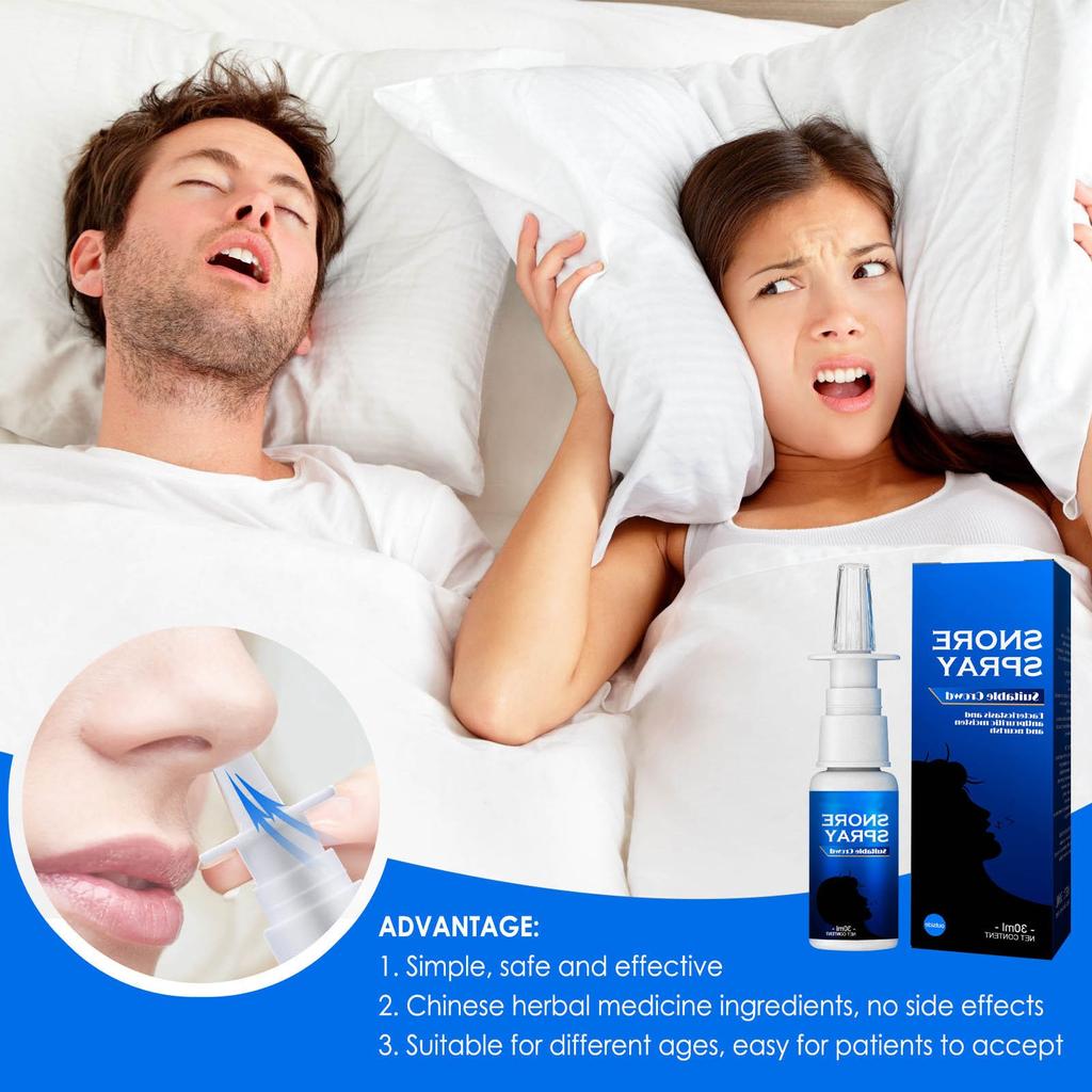 Anti-snoring Spray Herbal Sleep Anti-snoring Spray Men And Women Anti-snoring Spray Nose And Mouth Herbal Anti-snoring Spray Snoring Solution(30ML)