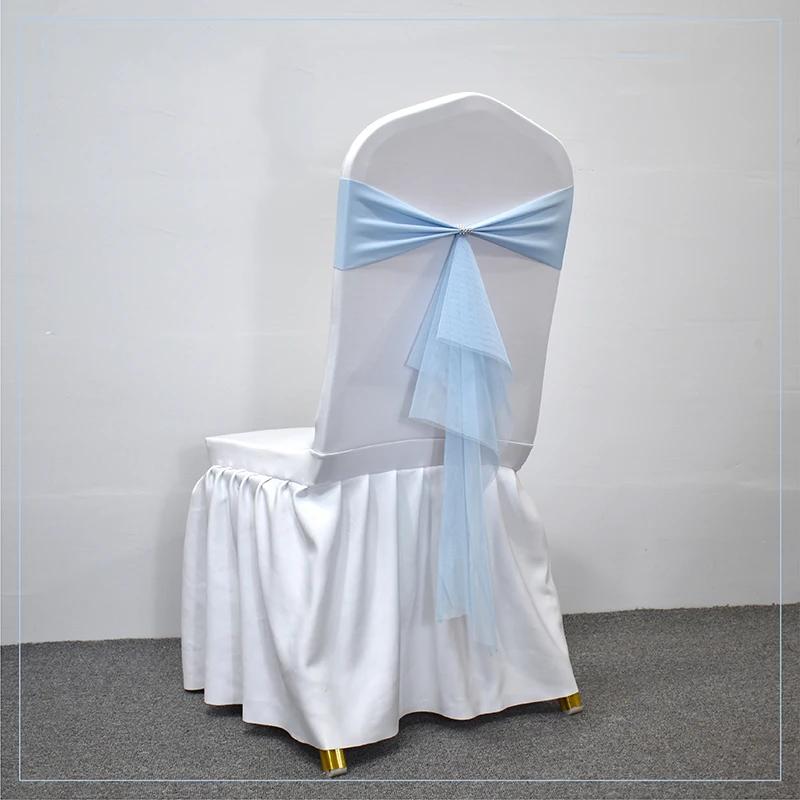 10/50 шт. эластичные спандексовые ленты-банты для стульев с лентой из органзы для банкета, вечеринки, свадьбы, эластичные пояса для стульев
