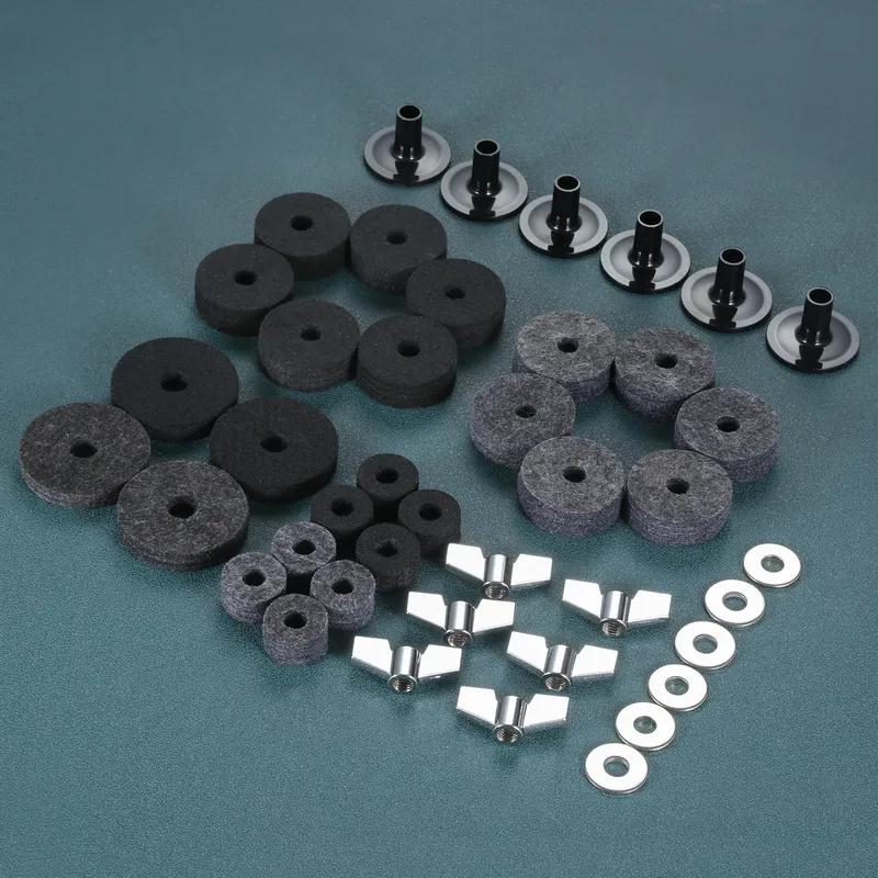 Cymbal Felts Hi-Hat Clutch Felt Hi Hat Cup Felt Cymbal Stand Sleeves with Base Wing Nuts and Cymbal Washer for Drum Set of 21Pcs