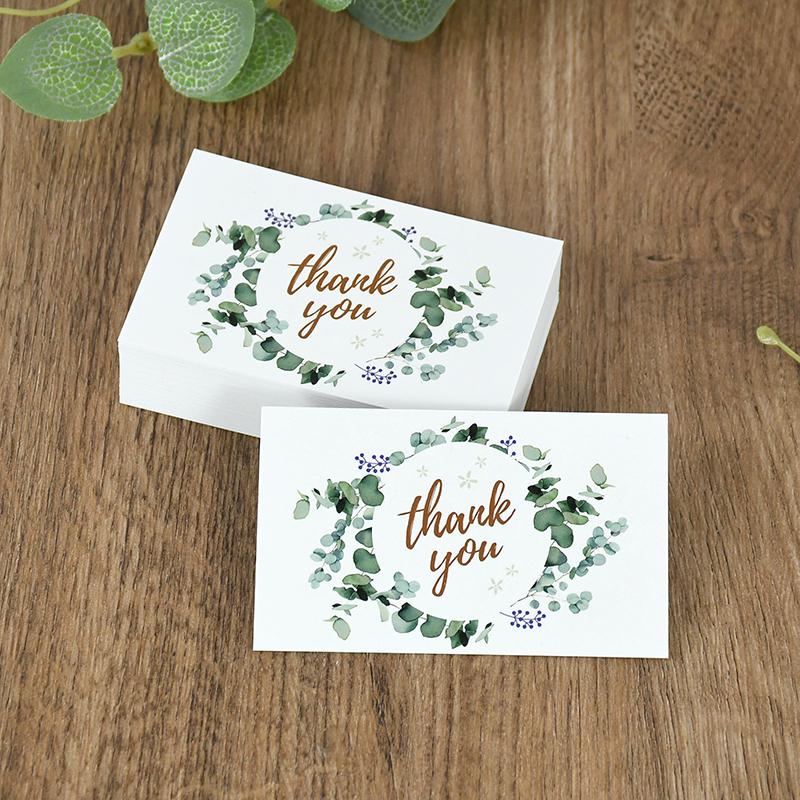50 шт. Открытка с благодарностью, поздравительная, подарочная для свадебной вечеринки, украшение на день рождения, пригласительная открытка, товары для малого бизнеса 9x5,4 см