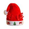 Christmas Hat Children Red Velvet Santa Hat with Cartoon Antler Pattern Decoration Festive Holiday Party Supplies
