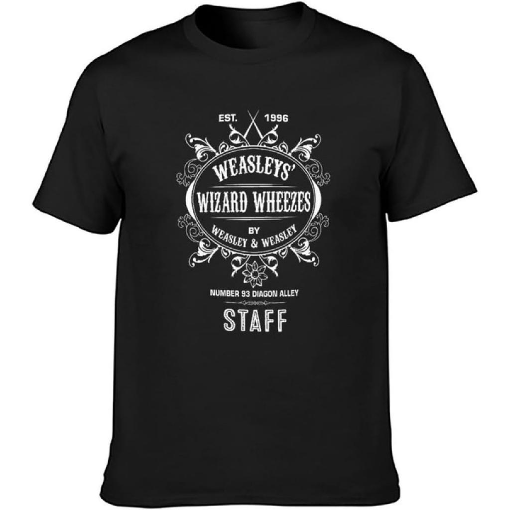 Mpxlsii Мужские Weasleys Wizard Wheezes Унисекс Черные Хлопковые Футболки с Принтом Футболки Черные