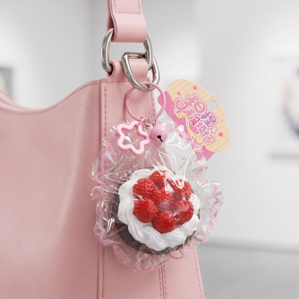 Bounce Cute Cake Squishy Keychain Hand Relax Bag Pendant Children Gifts