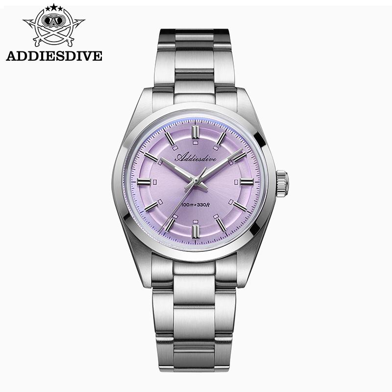ADDIESDIVE 36mm Luxury Watches for Woman Top Brand Stainless Steel Ladies Quartz Watch Business 100m Waterproof Luminous Watch