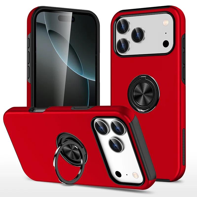 Магнитный держатель-кольцо Чехол для телефона для IPhone 17 Air 16E 16 15 14 Pro Max 13 12 Mini XS X XR 7 8 Plus Жесткий чехол Ударопрочный чехол